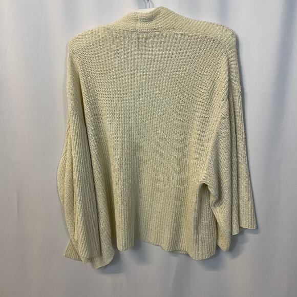 Anthropologie Cream Open Front Wide Sleeve Knit Cardigan Small/Medium - Picture 5 of 5